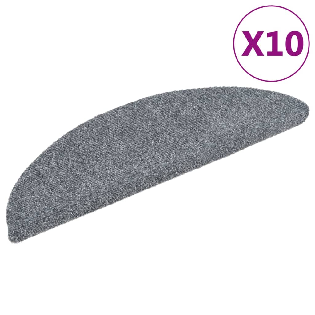 Selvklebende trappematter 10 stk lysegrå 56x17x3 cm nålestempel