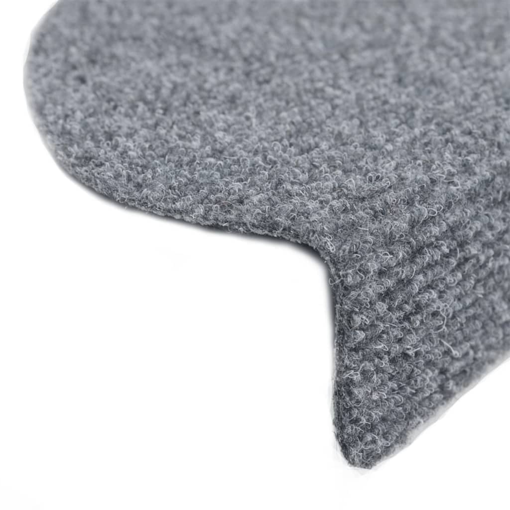 Selvklebende trappematter 10 stk lysegrå 56x17x3 cm nålestempel