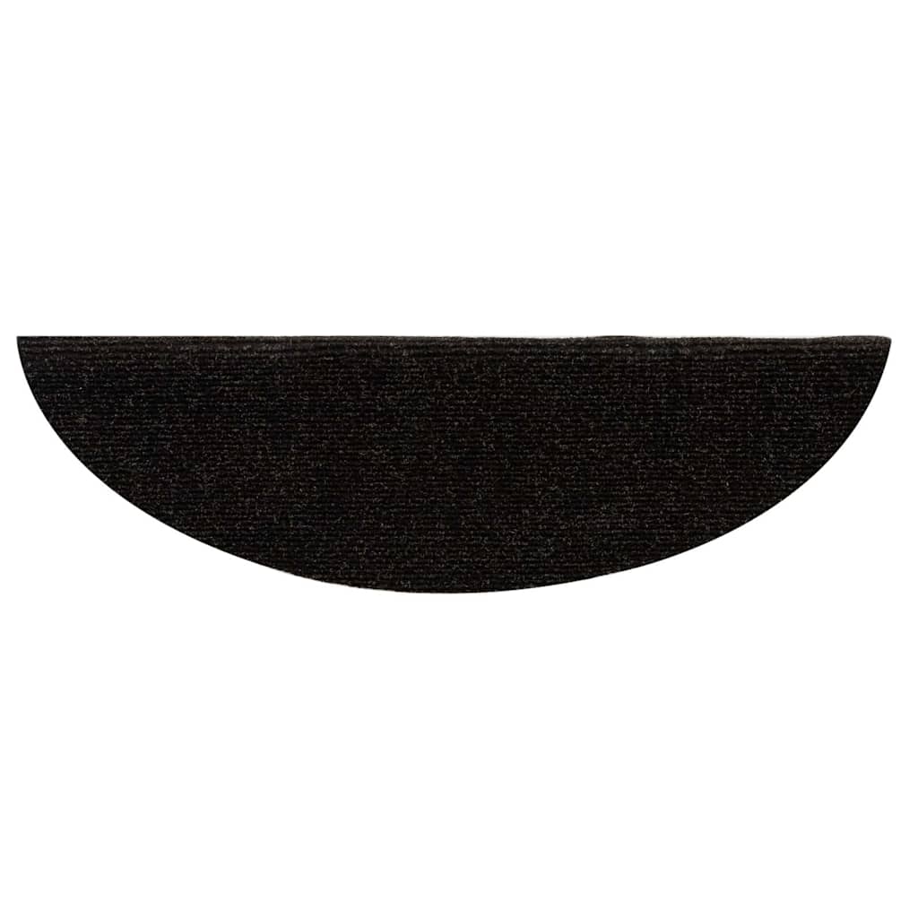 Self-adhesive stair mats 5 pcs dark brown 56x17x3cm needle punch