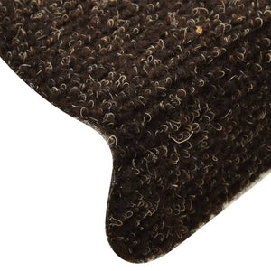 Self-adhesive stair mats 5 pcs dark brown 56x17x3cm needle punch