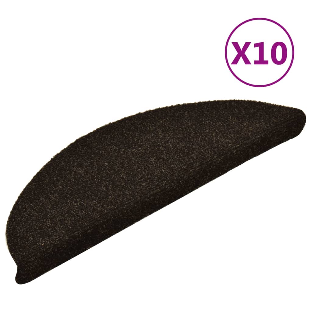 Selvklebende trappematter 10stk mørkebrun 56x17x3cm nålestempel