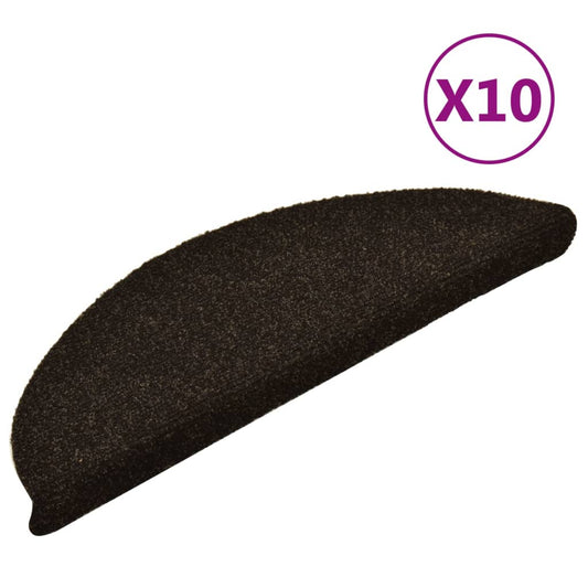 Selvklebende trappematter 10stk mørkebrun 56x17x3cm nålestempel