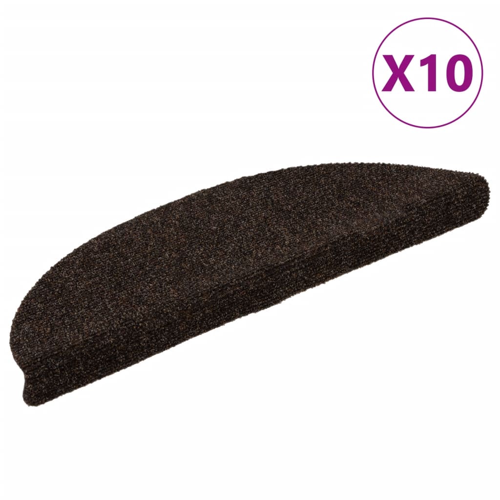 Selvklebende trappematter 10 stk brun 56x17x3cm nålestempel