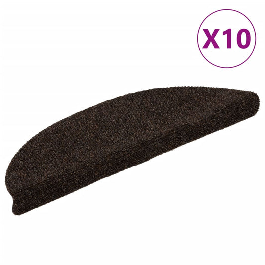 Selvklebende trappematter 10 stk brun 56x17x3cm nålestempel