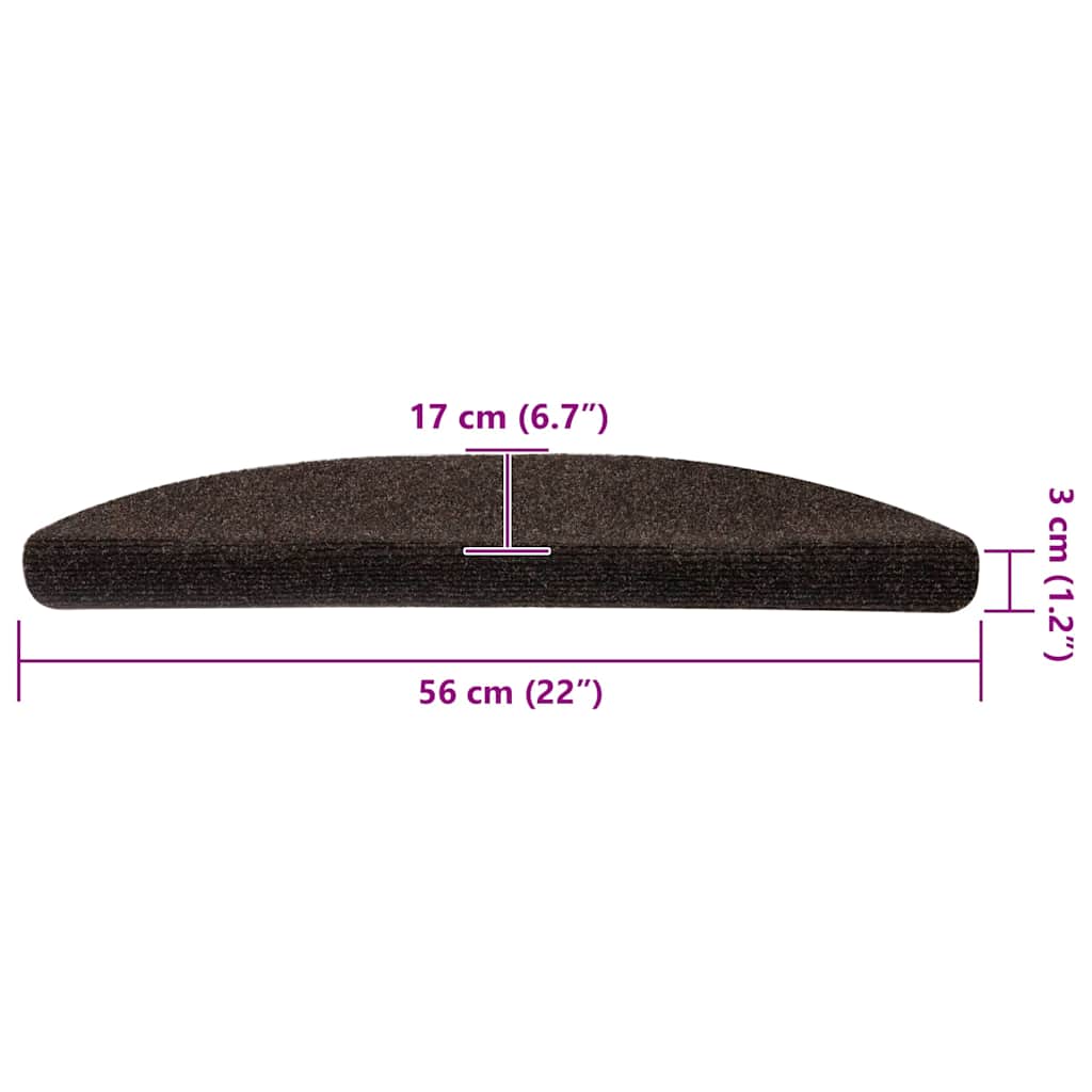 Selvklebende trappematter 10 stk brun 56x17x3cm nålestempel