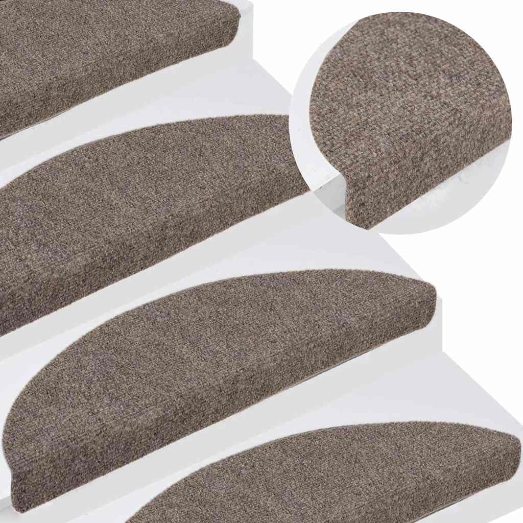 Self-adhesive stair mats 5 pcs cream white 56x17x3 cm needle punch