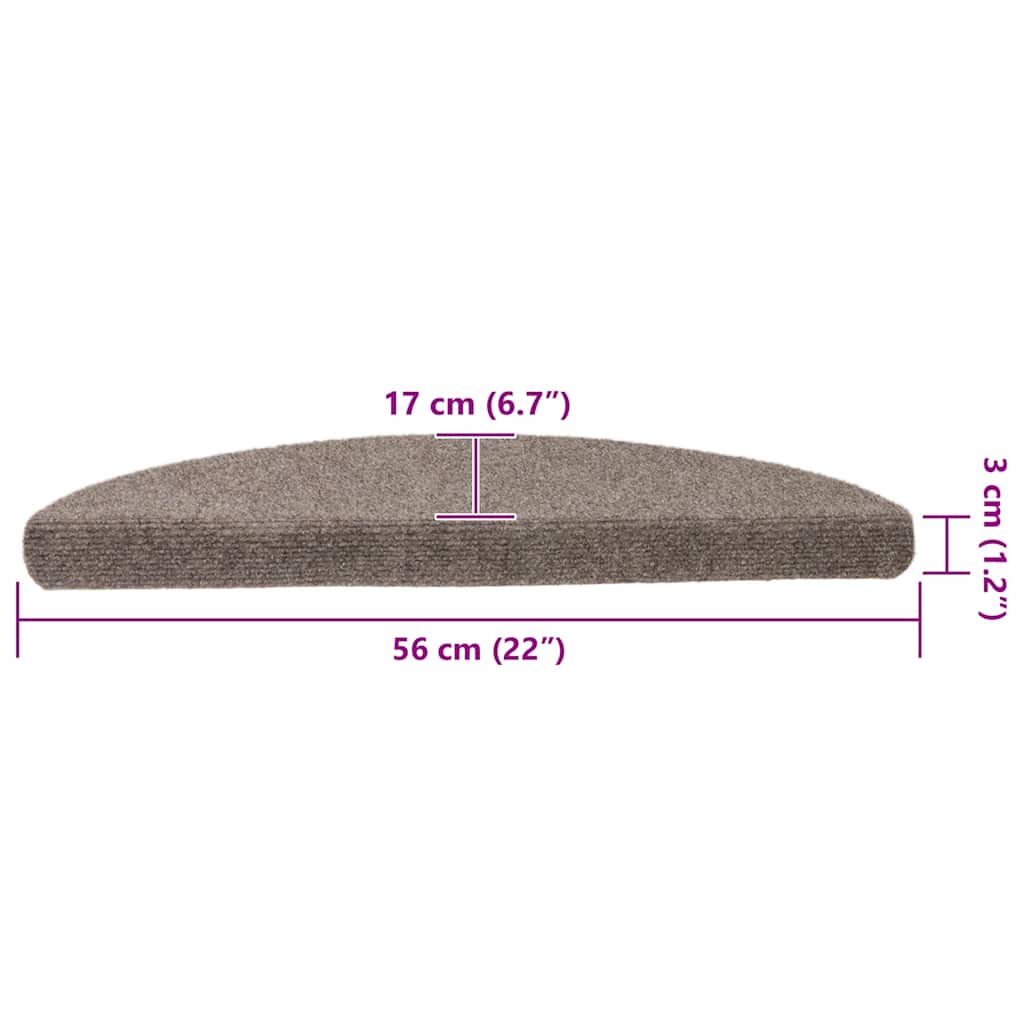Self-adhesive stair mats 5 pcs cream white 56x17x3 cm needle punch