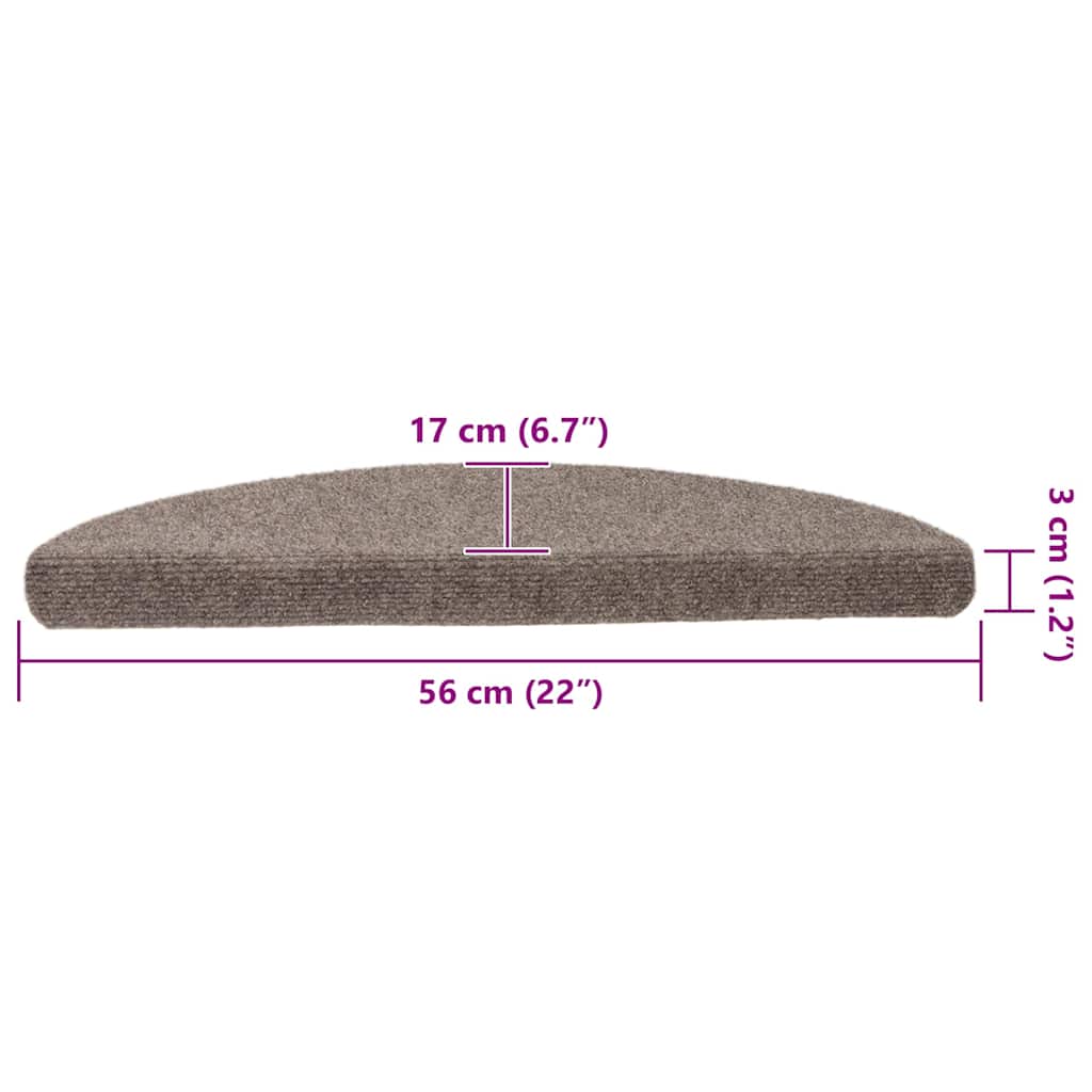 Selvklebende trappematter 10 stk beige 56x17x3cm nålestempel