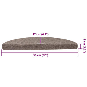 Selvklebende trappematter 10 stk beige 56x17x3cm nålestempel