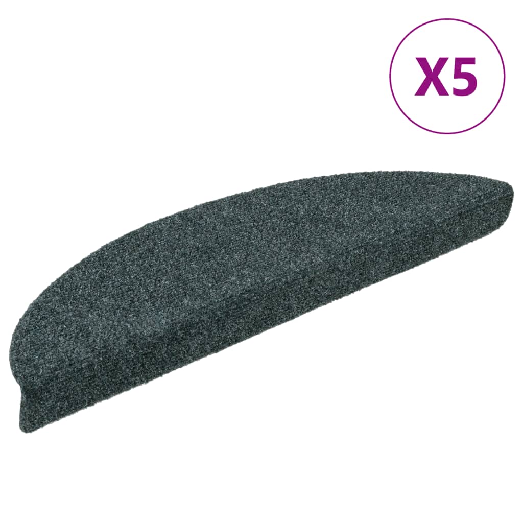 Self-adhesive stair mats 5 pcs green 56x17x3 cm needle punch