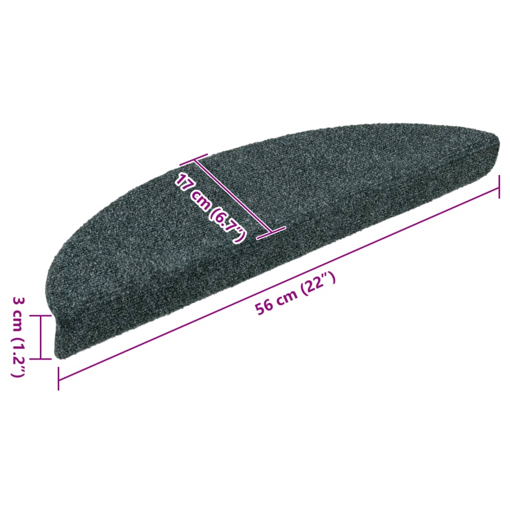 Self-adhesive stair mats 5 pcs green 56x17x3 cm needle punch