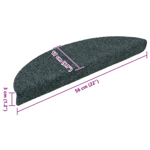 Self-adhesive stair mats 5 pcs green 56x17x3 cm needle punch