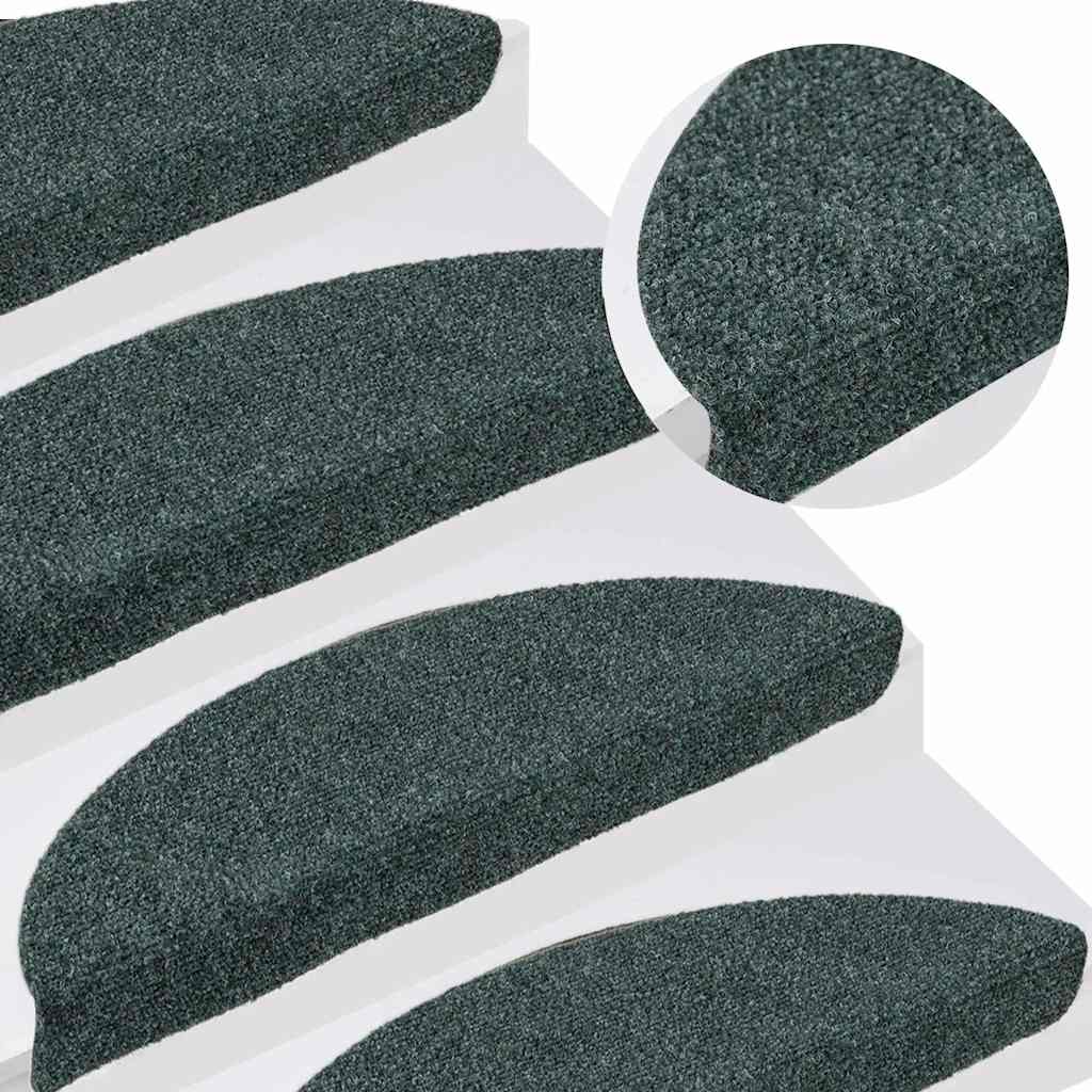 Selvklebende trappematter 10 stk grønn 56x17x3 cm nålestempel