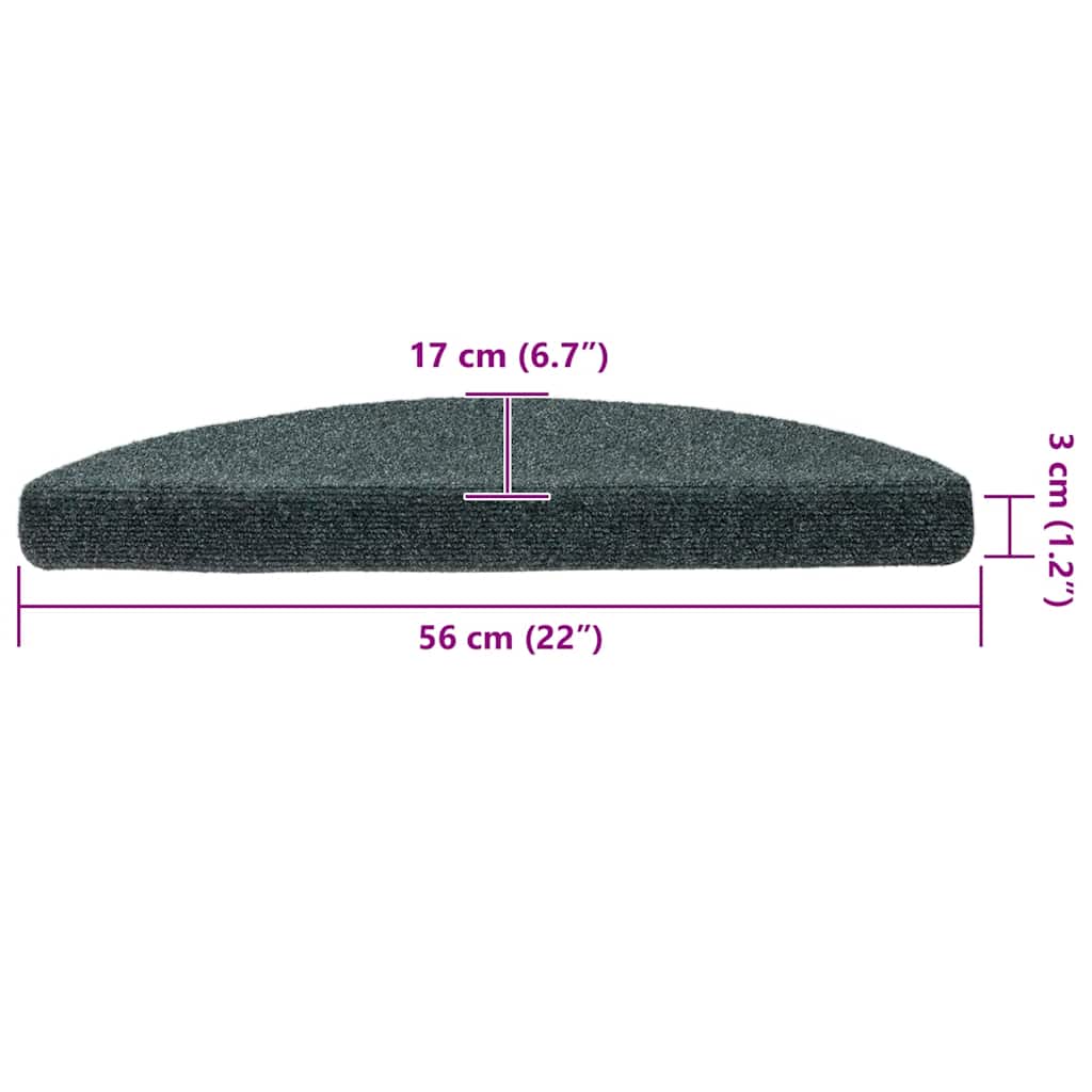 Selvklebende trappematter 10 stk grønn 56x17x3 cm nålestempel