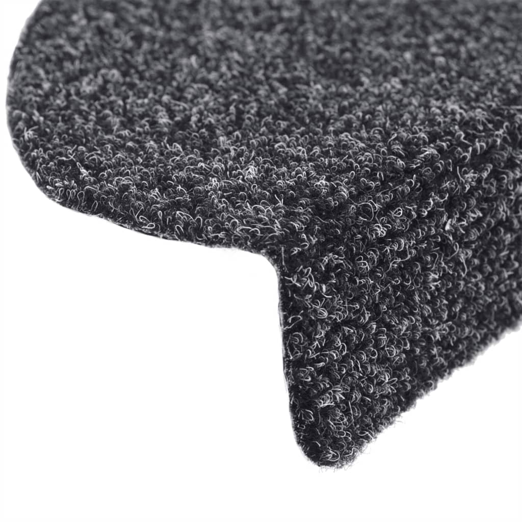 Self-adhesive stair mats 5 pieces dark grey 65x21x4 cm needle punch