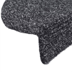 Self-adhesive stair mats 5 pieces dark grey 65x21x4 cm needle punch