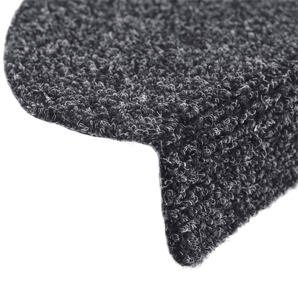 Selvklebende trappematter 10 stk mørkegrå 65x21x4cm nålestempel