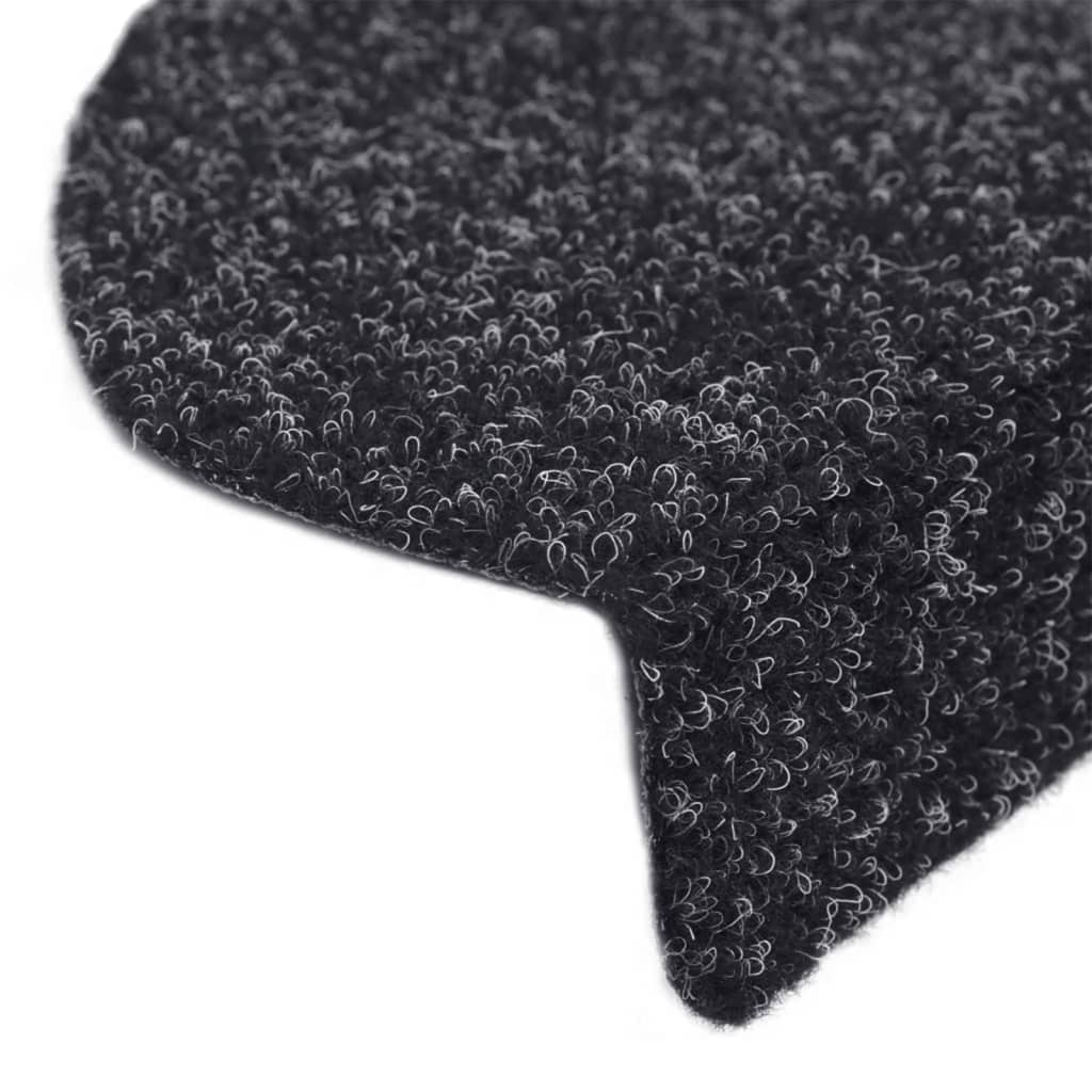 Selvklebende trappematter 10 stk svart 65x21x4 cm nålestempel