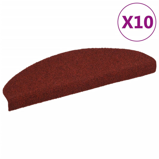 Selvklebende trappematter 10 stk rød 65x21x4 cm nålestempel