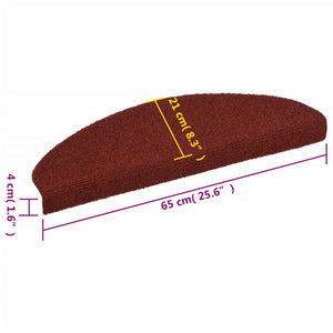 Selvklebende trappematter 10 stk rød 65x21x4 cm nålestempel