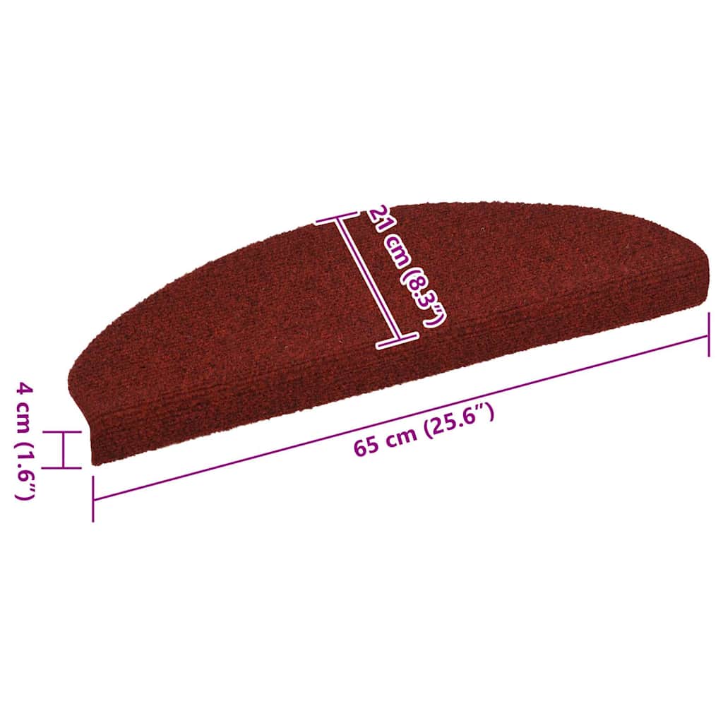 Selvklebende trappematter 10 stk rød 65x21x4 cm nålestempel