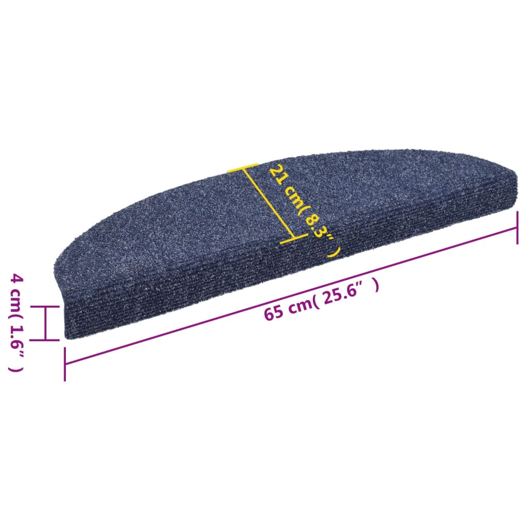 Selvklebende trappematter 10 stk blå 65x21x4 cm nålestempel