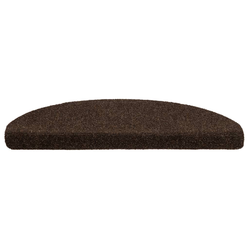 Self-adhesive stair mats 5 pcs brown 65x21x4 cm needle punch