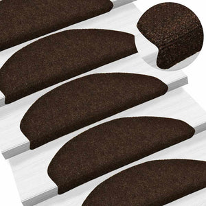 Self-adhesive stair mats 5 pcs brown 65x21x4 cm needle punch