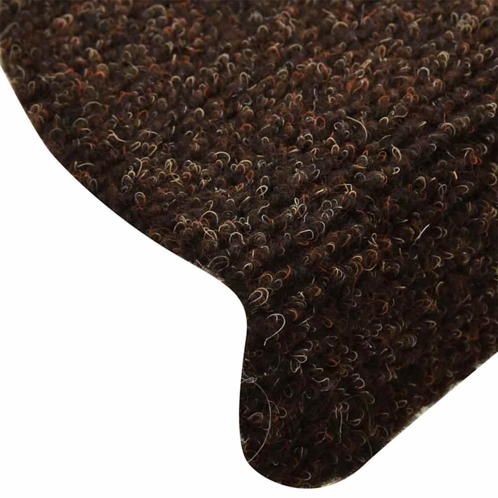 Self-adhesive stair mats 5 pcs brown 65x21x4 cm needle punch