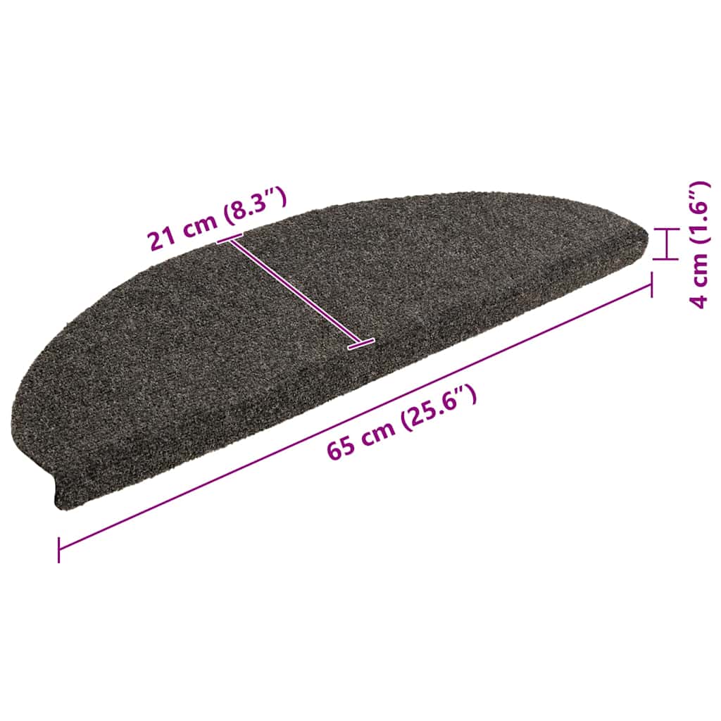Selvklebende trappematter 10stk antrasitt 65x21x4cm nålestempel
