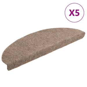 Self-adhesive stair mats 5 pcs cream white 65x21x4cm needle punch