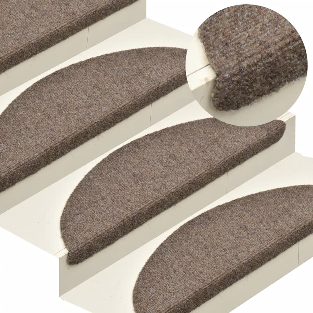 Self-adhesive stair mats 5 pcs cream white 65x21x4cm needle punch