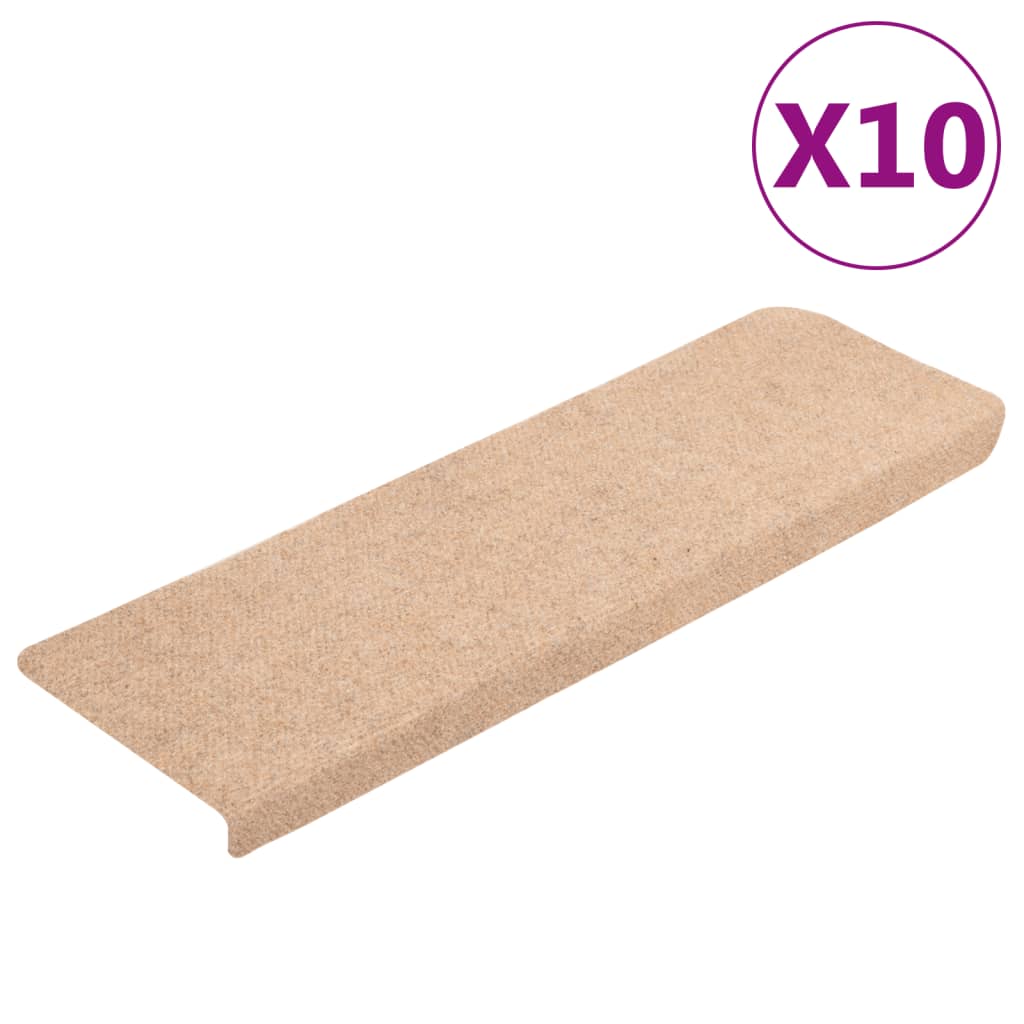 Selvklebende trappematter 10stk kremhvit 65x21x4 cm nålestempel