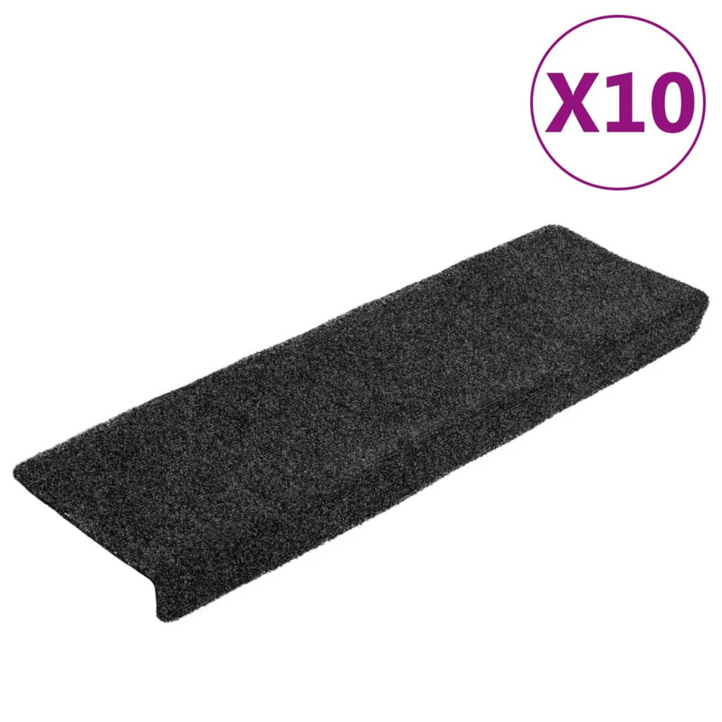 Selvklebende trappematter 10 stk grå 65x21x4 cm nålestempel