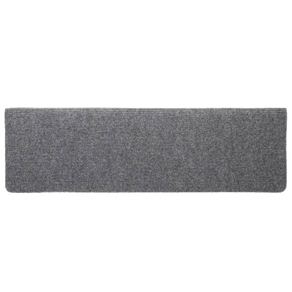 Selvklebende trappematter 10 stk lysegrå 65x21x4 cm nålestempel