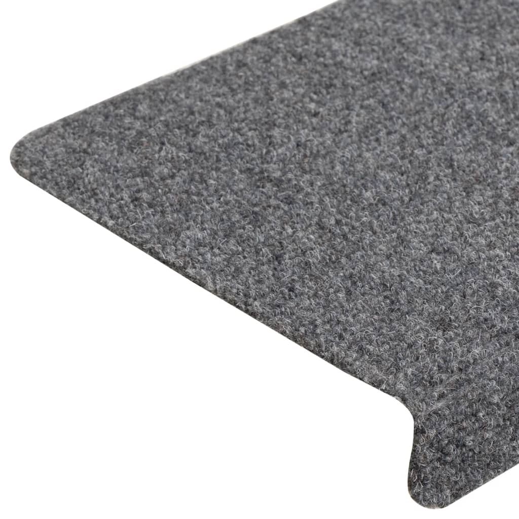 Selvklebende trappematter 10 stk lysegrå 65x21x4 cm nålestempel