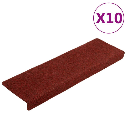 Selvklebende trappematter 10 stk vinrød 65x21x4 cm nålestempel