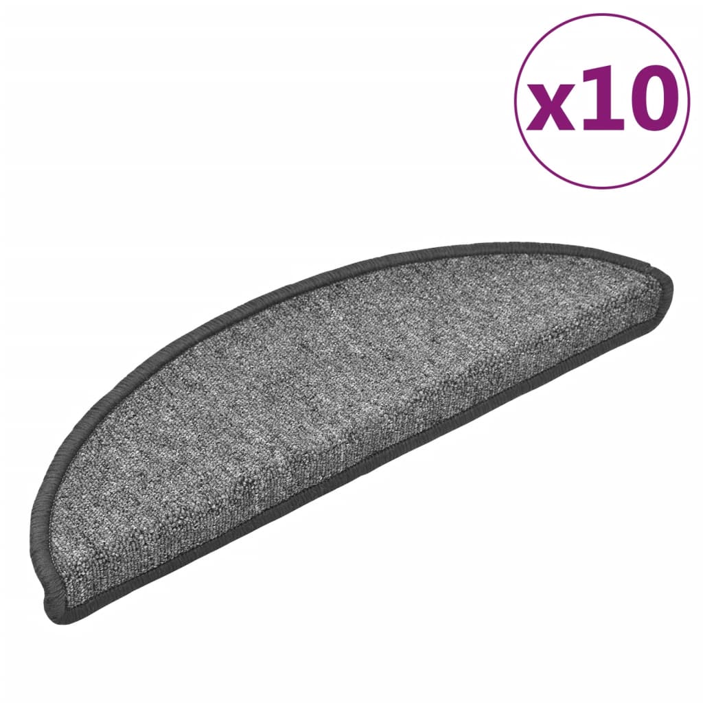Stair mats 10 pcs 56x17x3 cm dark grey