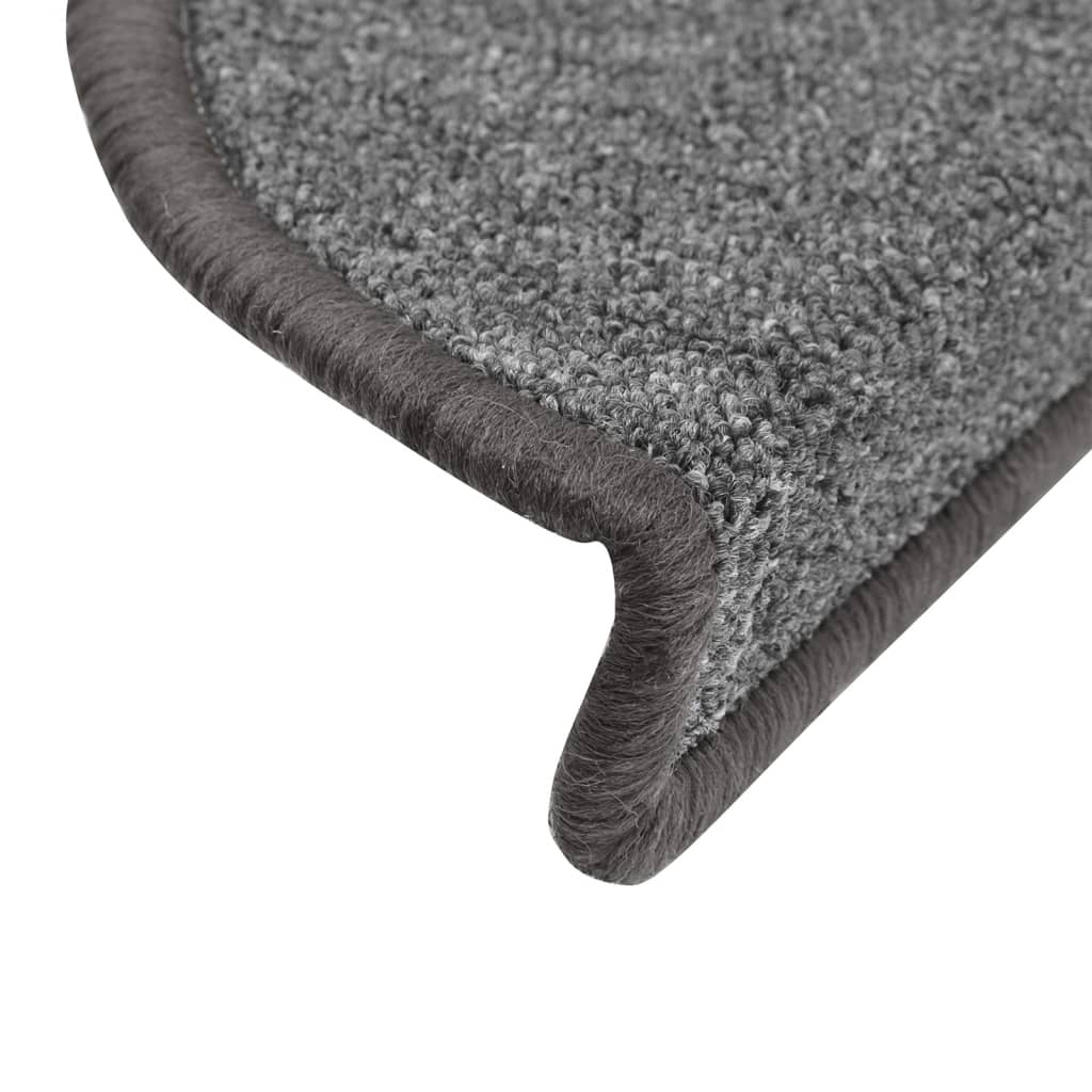 Stair mats 10 pcs 56x17x3 cm dark grey