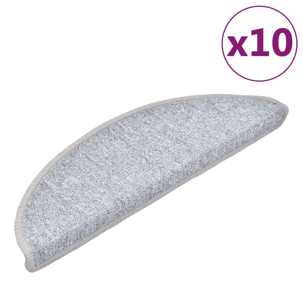 Stair mats 10 pcs 56x17x3 cm light grey