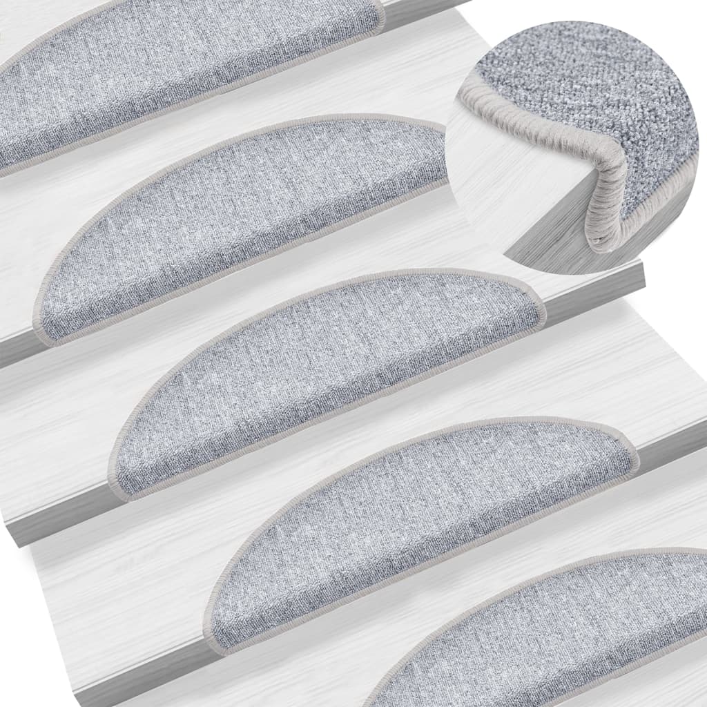 Stair mats 10 pcs 56x17x3 cm light grey