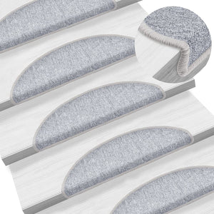 Stair mats 10 pcs 56x17x3 cm light grey