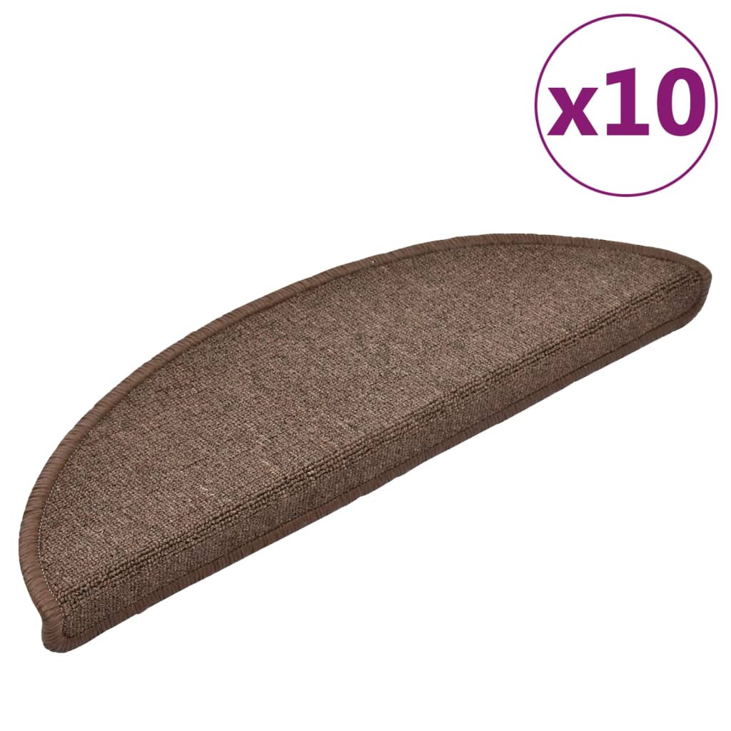 Stair mats 10 pcs 56x17x3 cm coffee brown