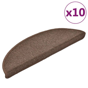 Stair mats 10 pcs 56x17x3 cm coffee brown