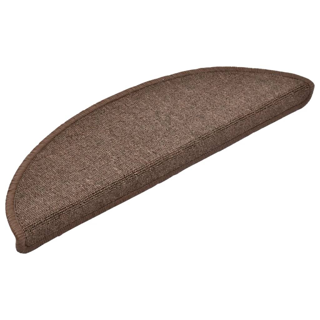 Stair mats 10 pcs 56x17x3 cm coffee brown