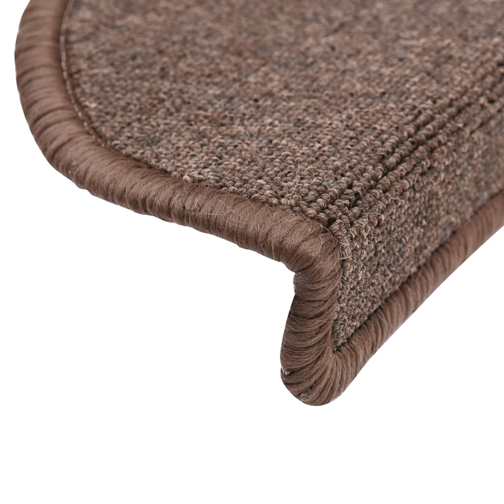 Stair mats 10 pcs 56x17x3 cm coffee brown