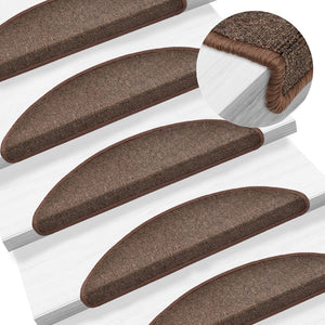 Stair mats 10 pcs 56x17x3 cm coffee brown