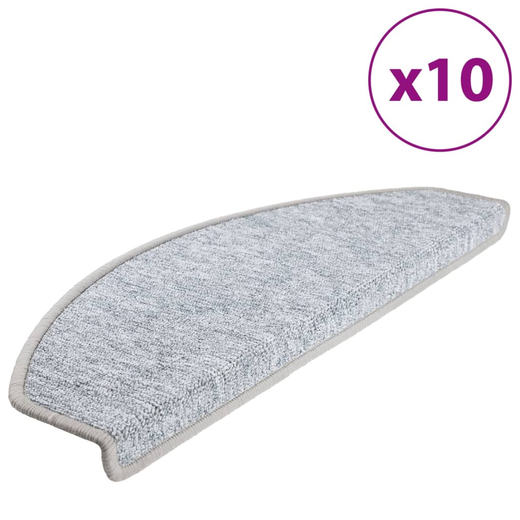 Stair mats 10 pcs 65x24x4 cm light grey