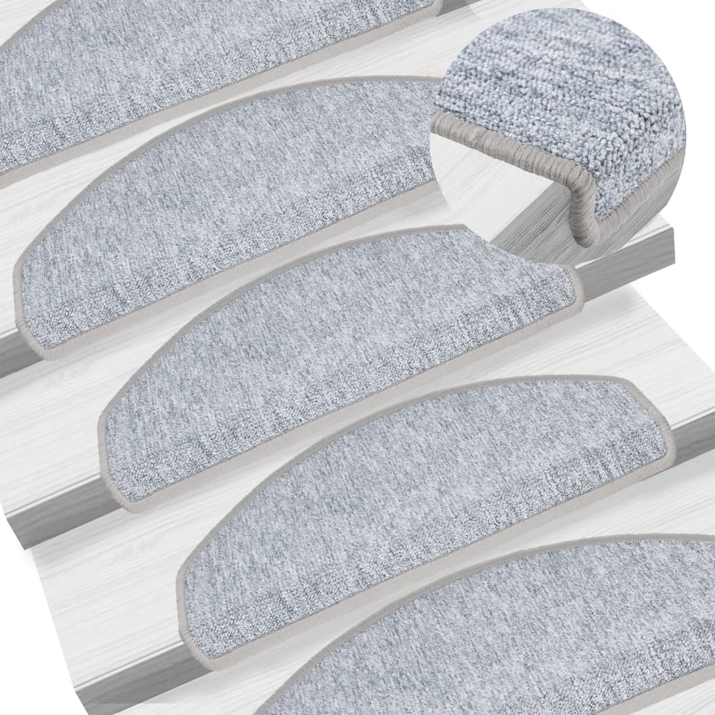 Stair mats 10 pcs 65x24x4 cm light grey