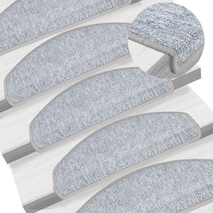 Stair mats 10 pcs 65x24x4 cm light grey